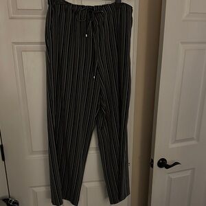 Tommy Hilfiger Black Striped Wide Leg Pants